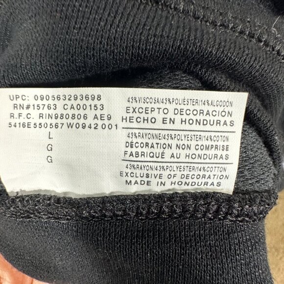 Champion Authentic Sweatshirt Womens Large Black Turtleneck Pockets Rib Cuffs - Picture 7 of 7